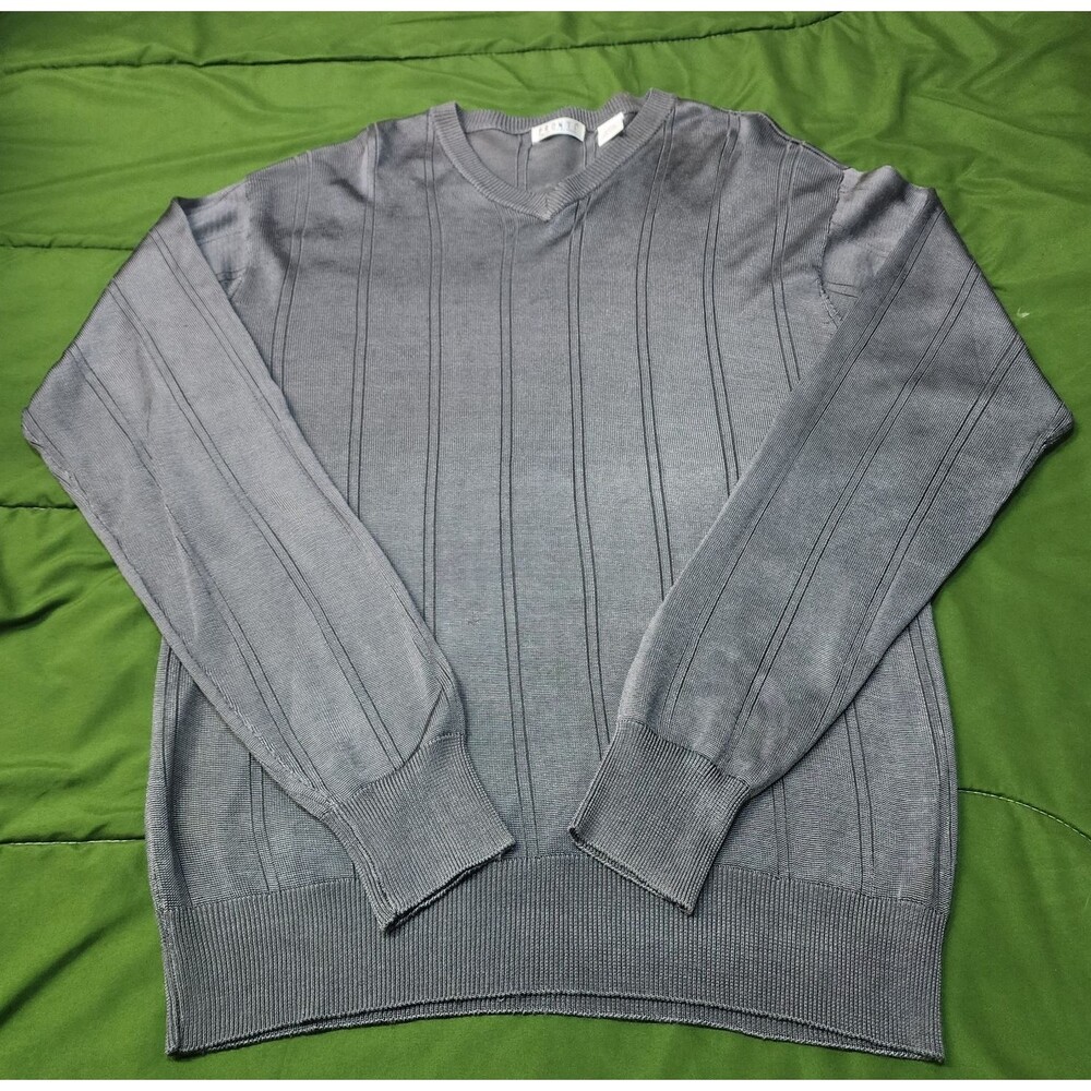 Pronti Collection by Phita Long Sleeve Crewneck Ribbed Knit Men's T-Shirt Sz XL